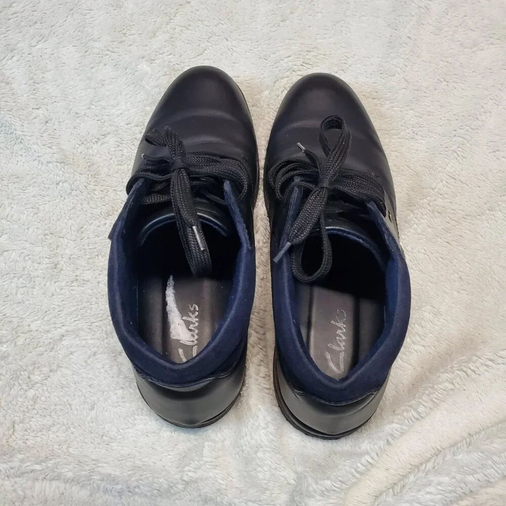 Clarks Black Leather Lace Up Chukka Classic Preppy Office Work Dress Boots Men 7